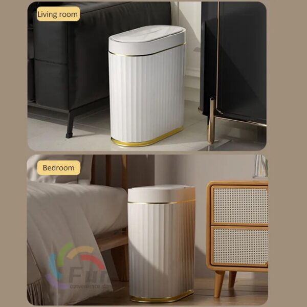 12 15L Trash Can Sensor Automatic Household Trash Bin Bathroom Storage Bucket Toilet Waterproof Narrow Trash 1