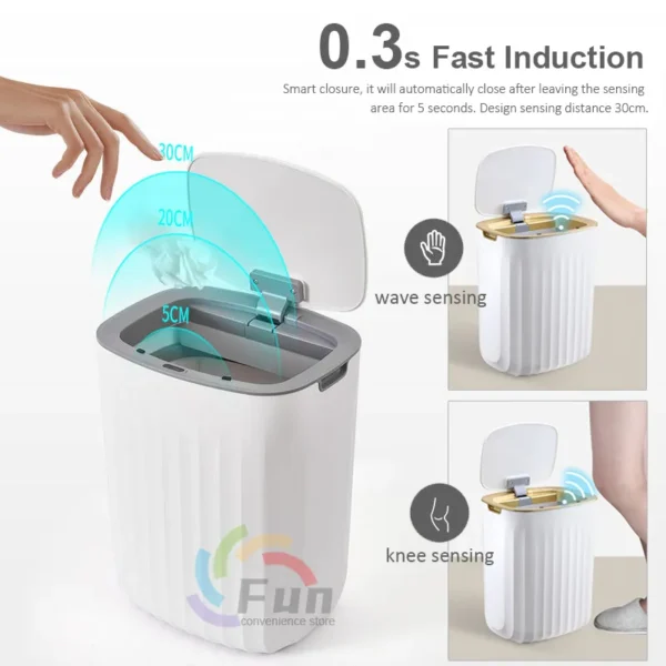 12 15L Trash Can Sensor Automatic Household Trash Bin Bathroom Storage Bucket Toilet Waterproof Narrow Trash