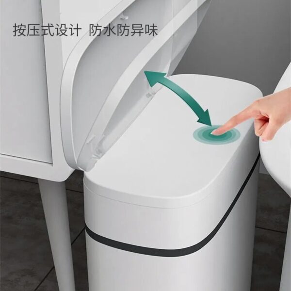 12L Bathroom Waste Bins Press Type Trash Can Household Waterproof Dustbin Storage Box Kitchen Garbage Bins 3