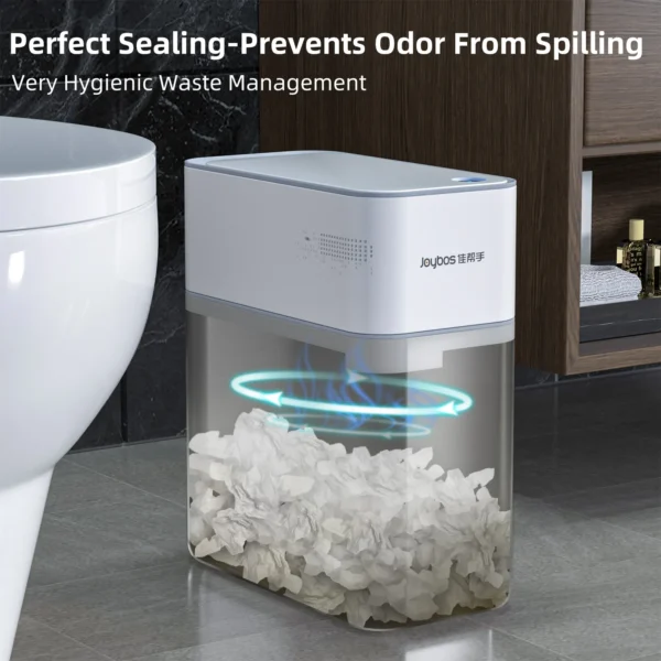 14l Smart Bathroom Trash Can Automatic Bagging Electronic Trash Can White Touchless Narrow Smart Sensor Garbage 2