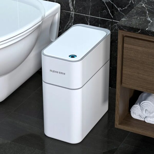 14l Smart Bathroom Trash Can Automatic Bagging Electronic Trash Can White Touchless Narrow Smart Sensor Garbage