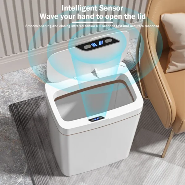 15 18L Smart Sensor Trash Can Waterproof Intelligent Touchless Trash Can Sensor Rubbish Can Rechargeable for 3