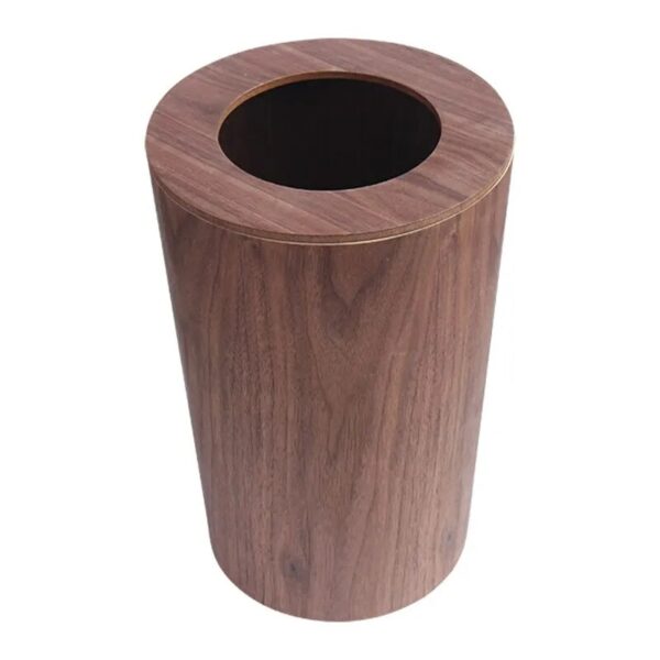 9L Garbage Can With Lid Waste Bins Solid Wood Wastebasket Home Cleaning Tools Round Trash Can 3