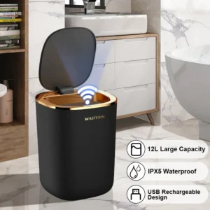 Bathroom Smart Sensor Trash Can 12L Luxury Garbage Bucket automatic Trash Bin For kitchen Toilet Wastebasket