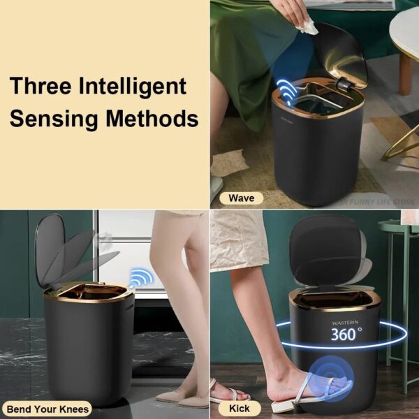 Bathroom Smart Sensor Trash Can 12L Luxury Garbage Bucket automatic Trash Bin For kitchen Toilet Wastebasket