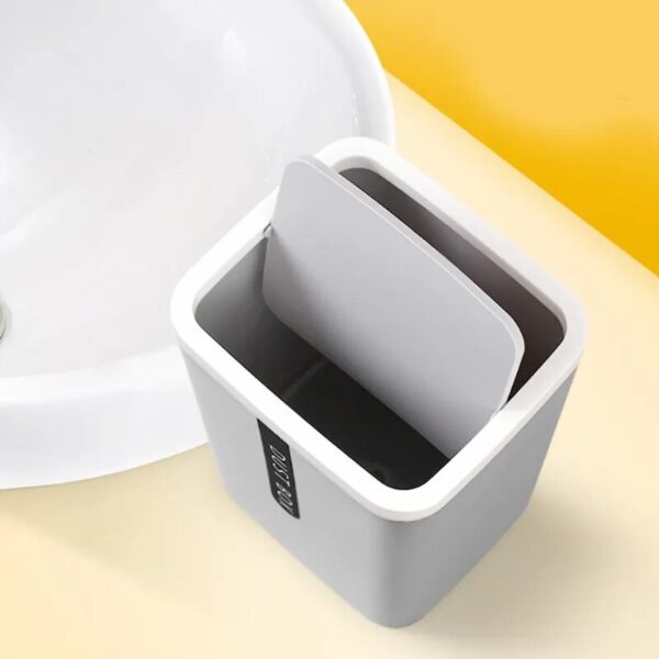 Creative Mini Desktop Trash Can Tabletop Plastic Small Waste Bin with Lid Countertop Garbage Basket Trashbox 3