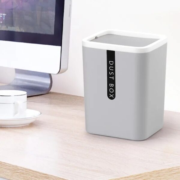 Creative Mini Desktop Trash Can Tabletop Plastic Small Waste Bin with Lid Countertop Garbage Basket Trashbox 5