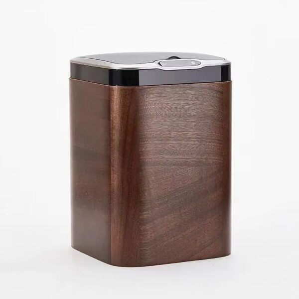 Creative and intelligent induction wooden trash can household automatic electric large trash can with cover 3