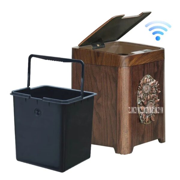 European Stainless steel Trash Can Home Intelligent Sensor Trash Can Creative Living Room Kitchen Automatic Trash 5