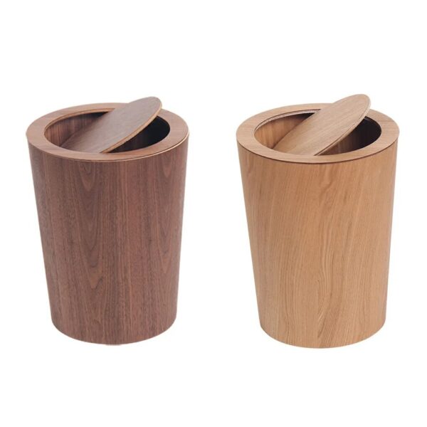 Garbage Can Wood Hotel Bedroom Toilet Trash Rubbish Bin Wastebasket 2