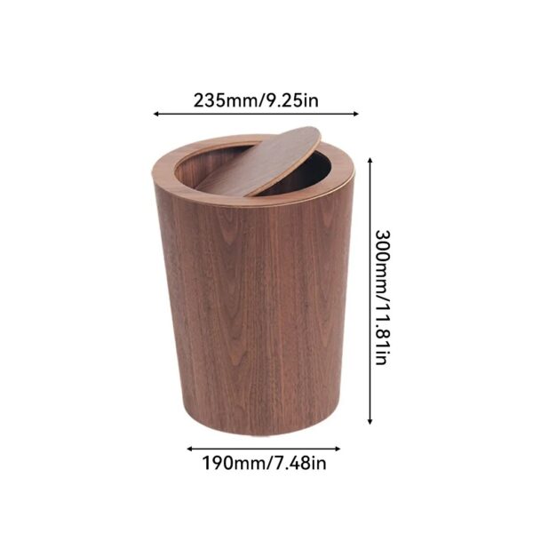 Garbage Can Wood Hotel Bedroom Toilet Trash Rubbish Bin Wastebasket 5