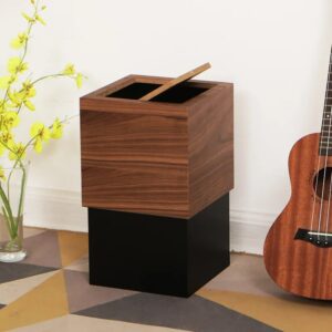 Japanese style Wooden Trash Bin Nordic Bathroom Kitchen Square Round Rubbish Bin Toilet Office Paper Bin