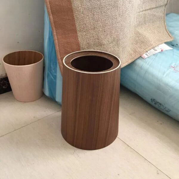 Lidless Wood Trash Can Japanese Style Round Home Nordic Basket Cute Trash Can Restroom High No