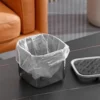 Light Luxury Mini Transparent Desktop Bin INS Small Trash Can with Cover Bedroom Trash Garbage Can
