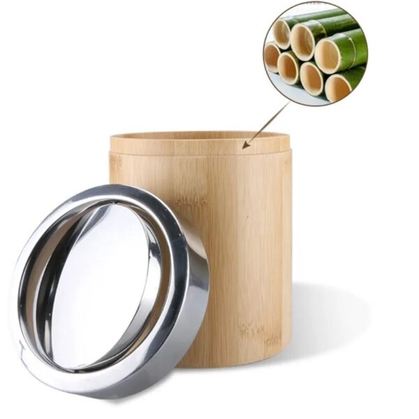 Mini Bamboo Desktop Trash Can with Lid Flip Cover Garbage Storage for Home Bedroom Office Waste 2