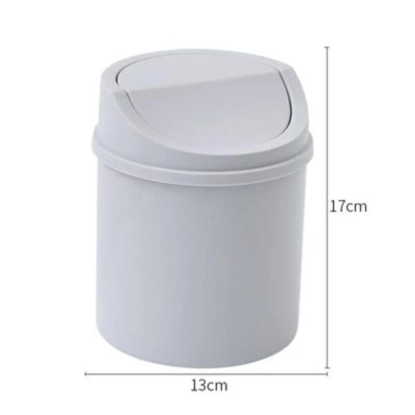 Mini Desktop Bin Small Trash Can Tube with Cover Bedroom Trash Can Garbage Can Clean Workspace 4