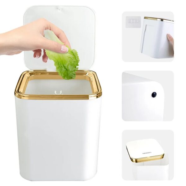 Mini Waste Bins Desktop Garbage Basket Home Table Plastic Trash Can Office Supplies Dustbins Car Portable 3