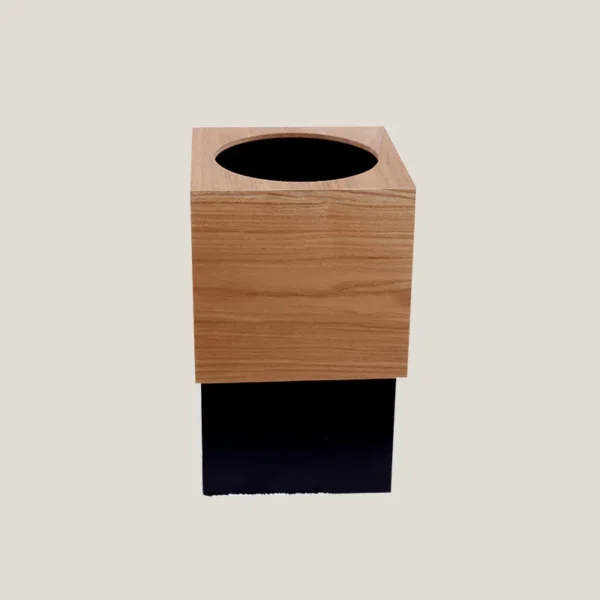 Nordic Ins Trash Can Home Living Room Bathroom High End Square Hotel Wooden with Lid Minimalist 2