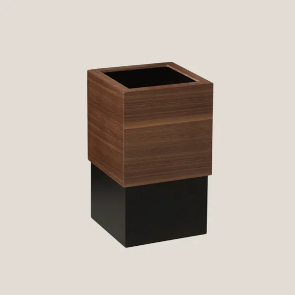 Nordic Ins Trash Can Home Living Room Bathroom High End Square Hotel Wooden with Lid Minimalist 3