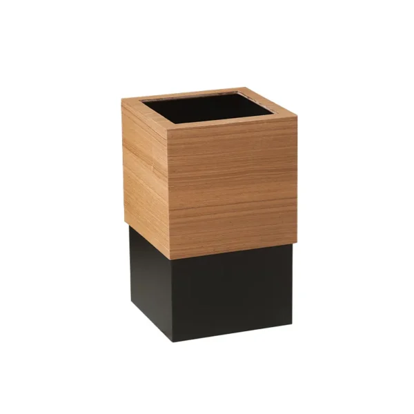 Nordic Ins Trash Can Home Living Room Bathroom High End Square Hotel Wooden with Lid Minimalist 4