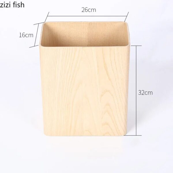 Simple Rectangular Garbage Can Wooden Storage Bucket Wastebasket Creative Home Kitchen Trash Can Home Cleaning Tools 1