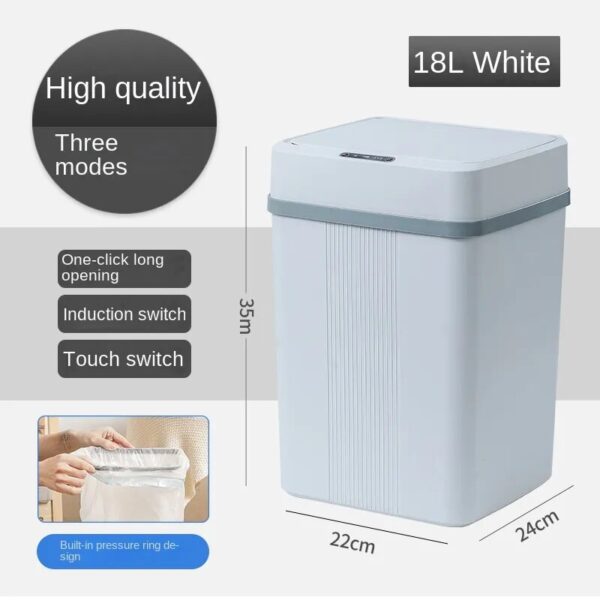 Smart Sensor Garbage Bin Kitchen Bathroom Toilet Trash Can Best Automatic Induction Waterproof Bin with Lid 2