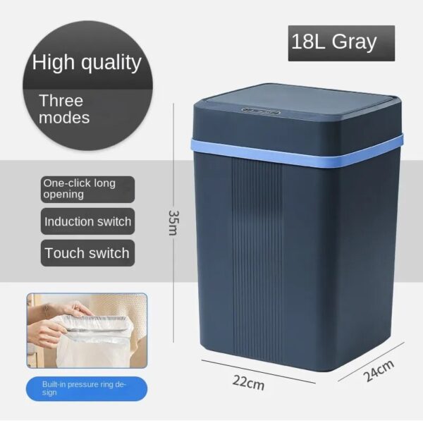 Smart Sensor Garbage Bin Kitchen Bathroom Toilet Trash Can Best Automatic Induction Waterproof Bin with Lid 3