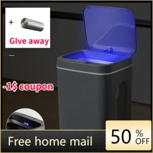 Smart Sensor Garbage Bin Kitchen Bathroom Toilet Trash Can Best Automatic Induction Waterproof Bin with Lid