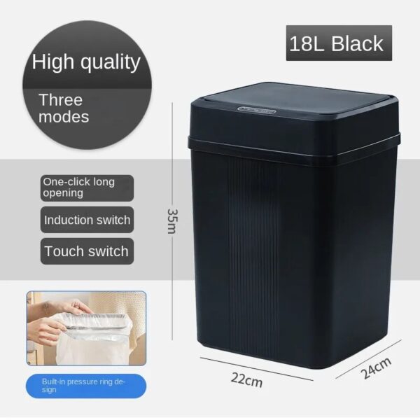 Smart Sensor Garbage Bin Kitchen Bathroom Toilet Trash Can Best Automatic Induction Waterproof Bin with Lid 4