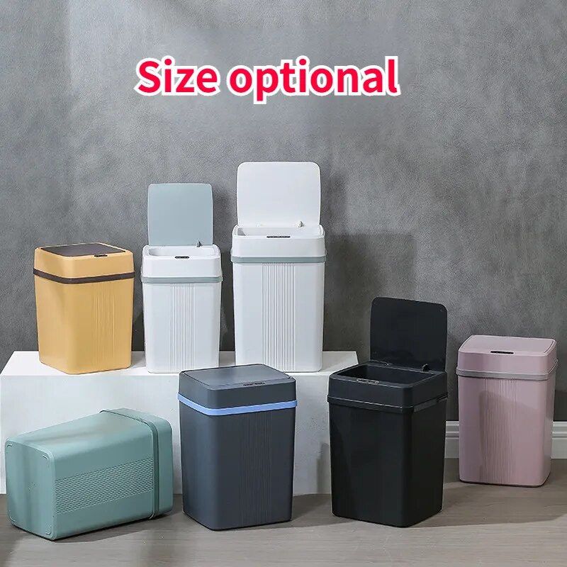 Smart Sensor Garbage Bin Kitchen Bathroom Toilet Trash Can Best Automatic Induction Waterproof Bin with Lid 12/14/16/18L