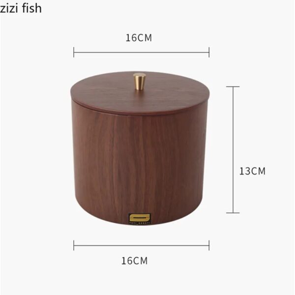 Solid Wood Trash Can with Cover Small Desktop Garbage Can Organize Storage Bin Waste Bins Garbage 5