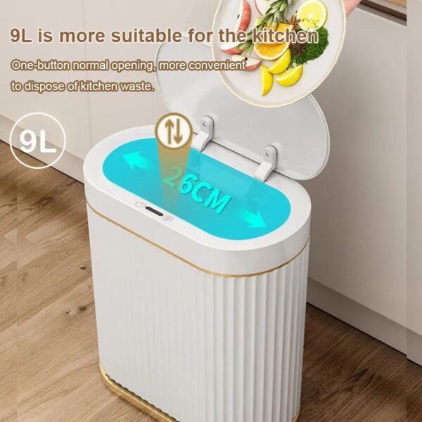 Wastebasket Narrow smart dump Bathroom Trash Bin Toilet Garbage Bucket Dustbin automatic sensor trash can kitchen 1