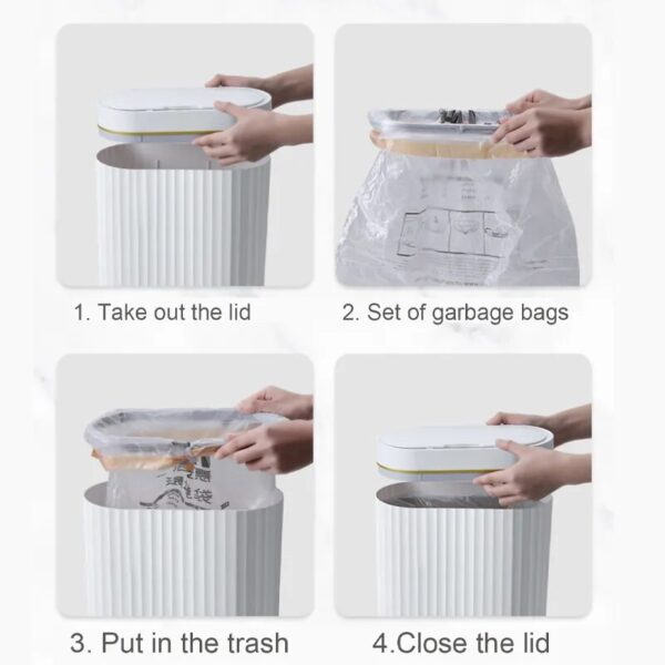 Wastebasket Narrow smart dump Bathroom Trash Bin Toilet Garbage Bucket Dustbin automatic sensor trash can kitchen 3