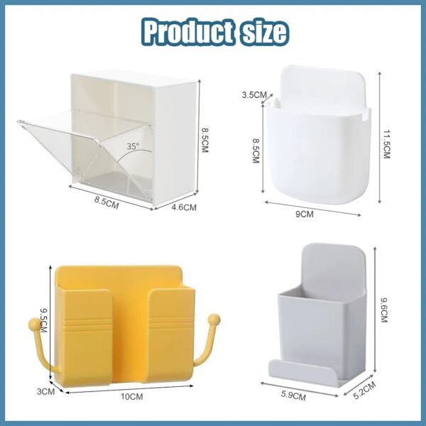 1 2PCS Plastic Wall Mounted Storage Boxes Dustproof Bathroom Organizer for Cotton Swabs Makeup Adhesive Small 6