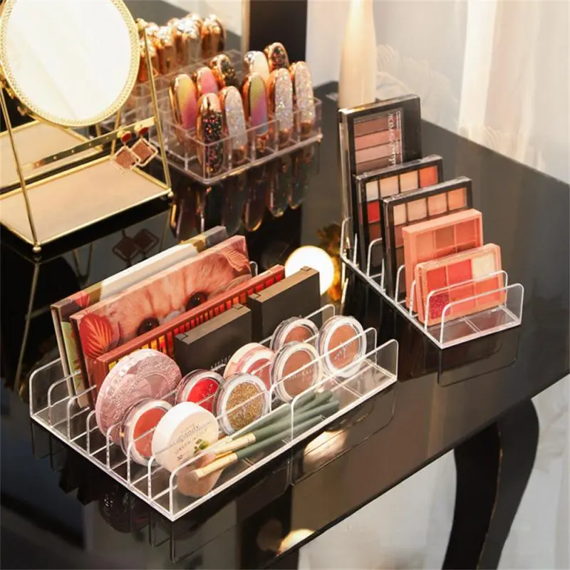 1/2pcs Acrylic Compact Eyeshadow Palette Organizer Display Tray Storage Box Cosmetics Makeup Rack Holder Drawer Organizer 7 Grid