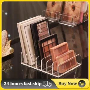 1 2pcs Acrylic Compact Eyeshadow Palette Organizer Display Tray Storage Box Cosmetics Makeup Rack Holder Drawer