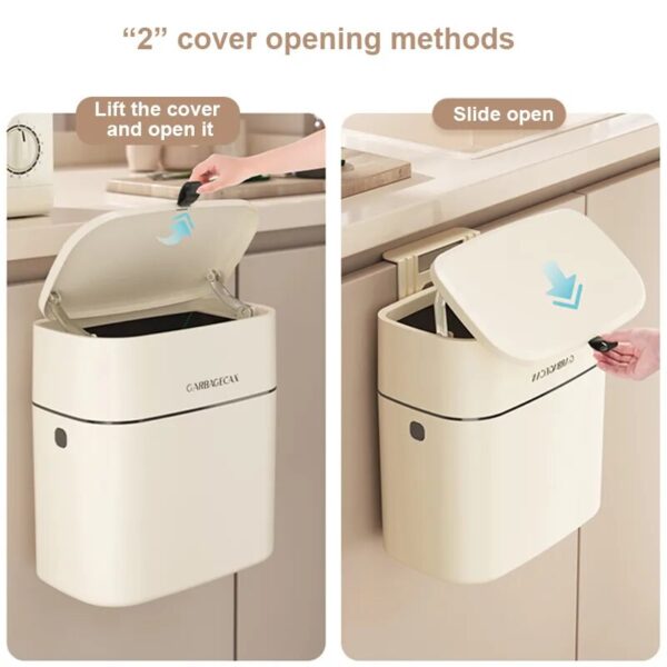 10L Wall Mounted Hanging Trash Bin For Kitchens Cabinet Door With Lid Kitchen Trash Bins Garbage 1