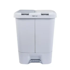 11 Gal 2 Compartment Trash Recycling Bin Kitchen Garbage Can White Waste Bins