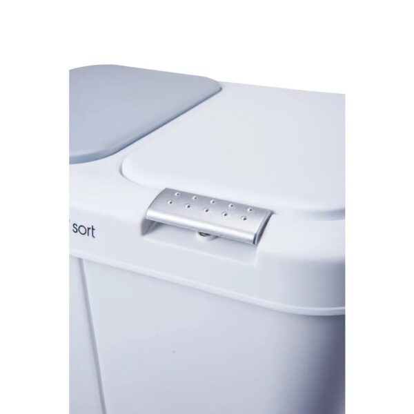 11 Gal 2 Compartment Trash Recycling Bin Kitchen Garbage Can White Waste Bins