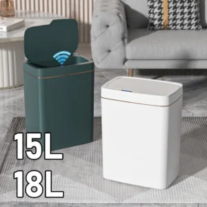 15 18L Smart Sensor Trash Can Waterproof Intelligent Touchless Trash Can Quiet Electric Garbage Bin for