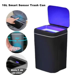 16L Automatic Sensor Trash Can Electric Touchless Smart Bin Kitchen Bathroom Waterproof Bucket Garbage With Lid