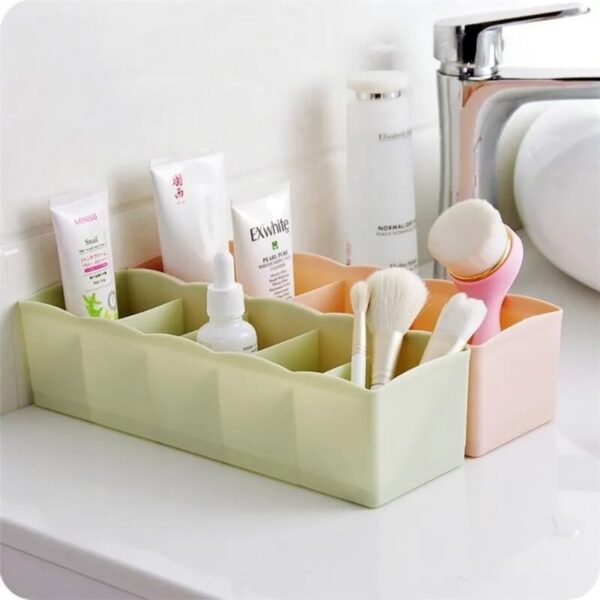 5 Compartment Multi Purpose Underwear Bra Tie Drawer Storage Box Makeup Organizer Drawer Clothes Socks Case 4