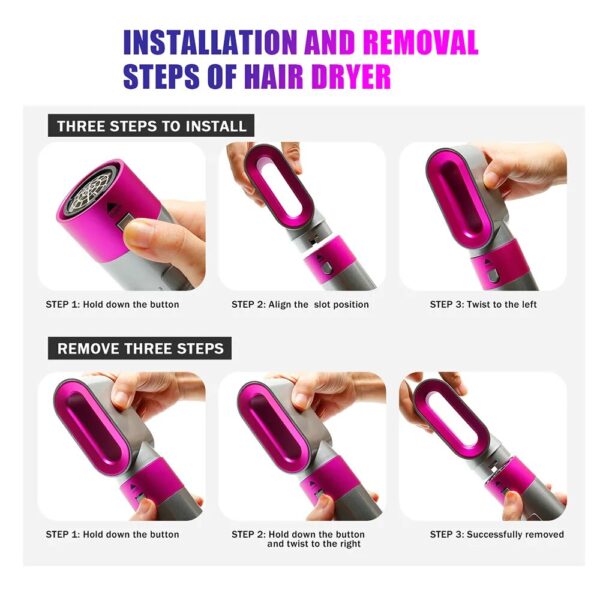 5 in 1 Hair Dryer Hot Comb air Professional Curling Iron Hair Straightener Styling Tool wrap 3