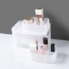 Desk Storage Case Plastic Organizer Box Frosted Transparent Cosmetic Make Up organiser Box Multifunction Table Accessories 1