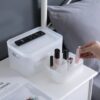 Desk Storage Case Plastic Organizer Box Frosted Transparent Cosmetic Make Up organiser Box Multifunction Table Accessories 2