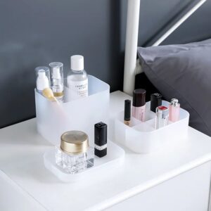 Desk Storage Case Plastic Organizer Box Frosted Transparent Cosmetic Make Up organiser Box Multifunction Table Accessories