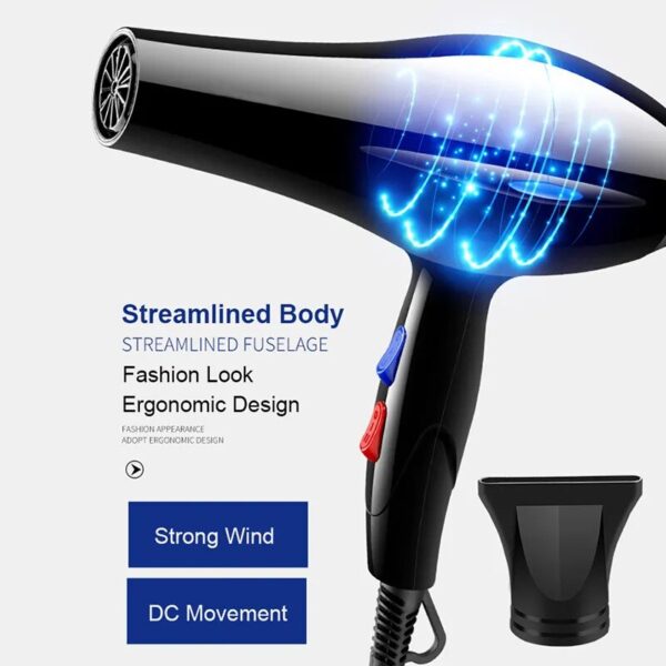 Hair Dryer 2200W Professional Powerful Hair Dryer Fast Heating Hot And Cold Adjustment Ionic Air Blow