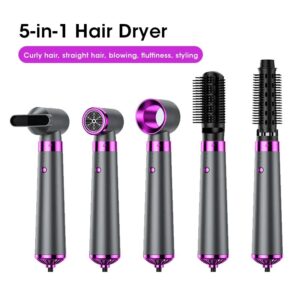 Hair Dryer 5 In 1 Hair Blower Hot Cold Air Styler Comb Brush Hairdryer Electric Blowing