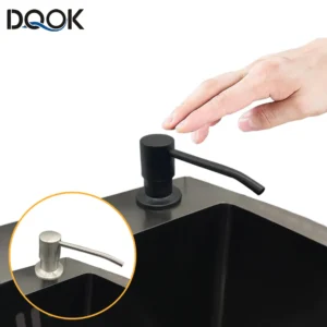 Kitchen Sink Soap Dispenser Black ABS Dispenser Detergent Liquid Soap Lotion Dispensers Stainless Steel