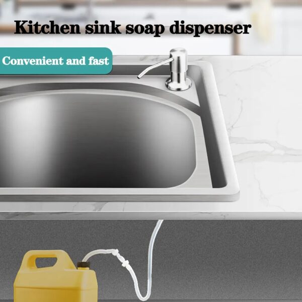 Kitchen Sink Soap Dispenser Black ABS Dispenser Detergent Liquid Soap Lotion Dispensers Stainless Steel 4